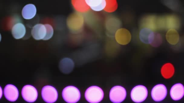 Nacht Festival Verlichting Wazige Verlichting Bokeh — Stockvideo