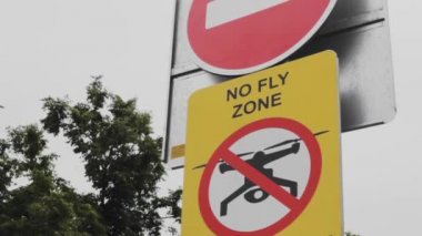 hiçbir drone uçan bölge uyarı güvenlik yasadışı işareti