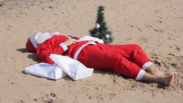 Santa Claus Plage Vacances Relax Out — Video