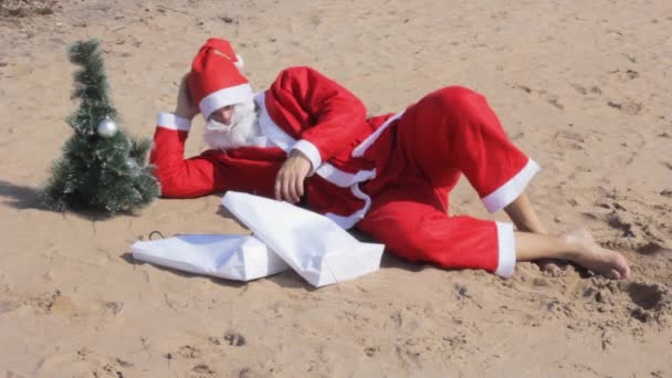 Šéf Volá Prázdniny Santa Claus Profesionální Cestování — Stock video