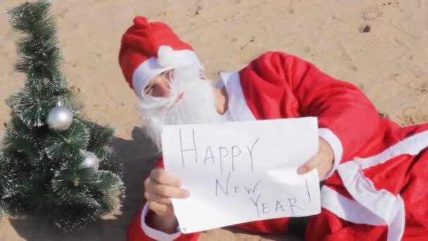 Santa Claus Happy New Year Blank Noel Present — Stock Video