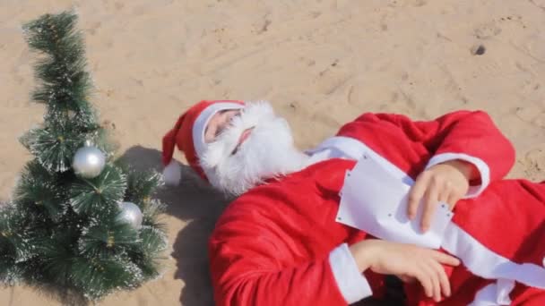 Babbo Natale Due Biglietti Super Come Vacanze Capodanno — Video Stock