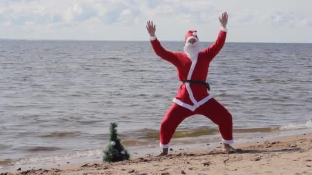 Santa Claus Matin Exercices Fitness Noël Nouvelle Année Sport — Video