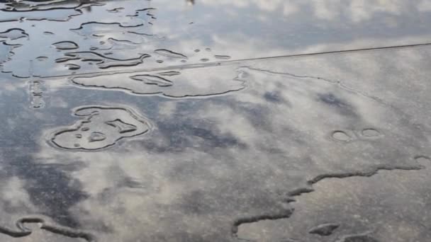 Piedra Negra Gotas Cielo Armonía Macro Superficie — Vídeos de Stock