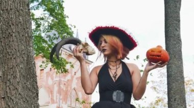 cadı bir kafatası kehanet halloween sihirli tatil ile konuşuyor