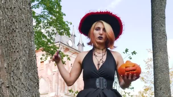 Czarownica Czarodziejka Wiedźma Halloween Party Czarodziej Wiedźma — Wideo stockowe