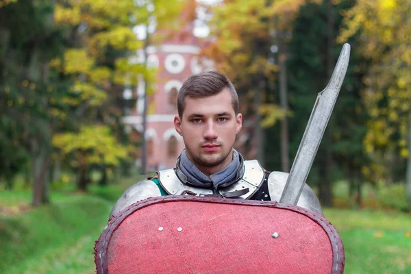 Knight Brave Young Portrait Soldier Medieval Fighter — ストック写真