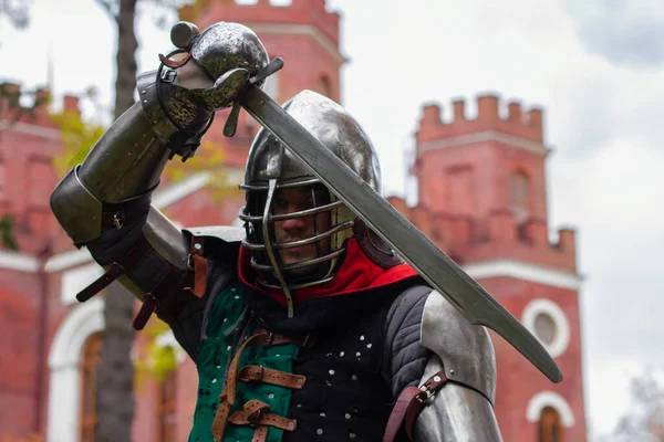 Knight Fighting Tournament Attack Combat Medieval — ストック写真