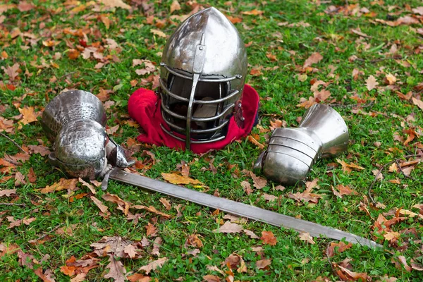 knight armor gloves helmet  fall harness metal medieval