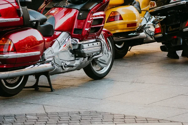 Podróż Motocykl Parking Lux Tourer Transport Przygoda Komfortowy Vintage Design — Zdjęcie stockowe