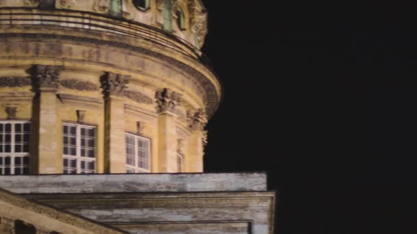 Colonnade Kazan Cathedral Arkitektonisk Stil Empire Night View Fasad Europa — Stockvideo