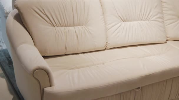 Sofa Toko Furnitur Gaya Interior Bantal Kamar Tidur Yang Nyaman — Stok Video