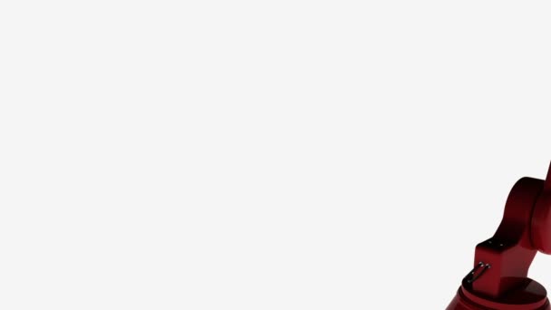 Digitalt Genererade Video Robotarm Som Håller Kort Med Diagram Över — Stockvideo