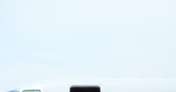 Портрет Двух Пилотов Стюардессы Стоящих Скрещенными Руками Взлетно Посадочной Полосе — стоковое видео