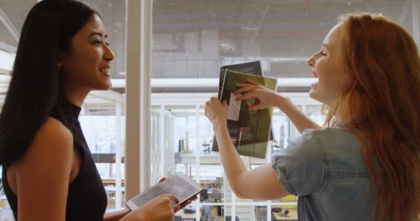 Managerinnen Schütteln Sich Amt Gegenseitig Die Hand — Stockvideo