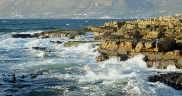 Hermosas Olas Mar Día Soleado — Vídeos de Stock