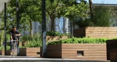 4 k şehirde bisiklet zamanında kontrol işadamı