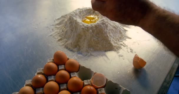 Male Chef Preparing Food Kitchen — Stock Video