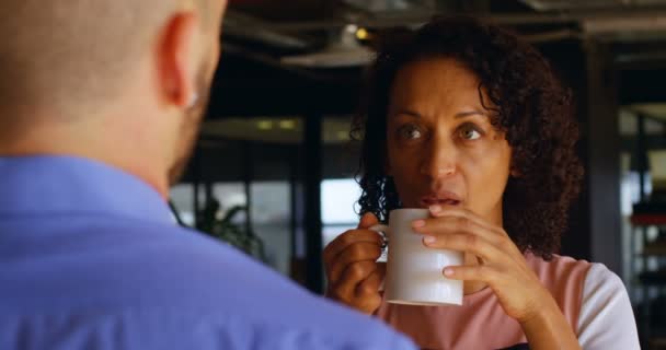 Női Végrehajtó Kávézunk Cafeteria Hivatal — Stock videók