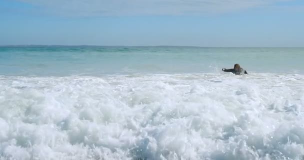 Paar Hat Spaß Meer Strand — Stockvideo