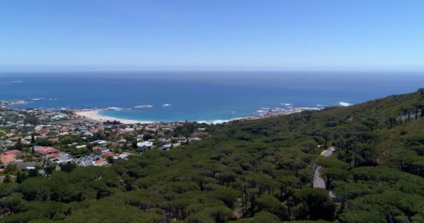 Légi Felvétel Tenger Város Egy Napsütéses Napon Cape Town Dél — Stock videók
