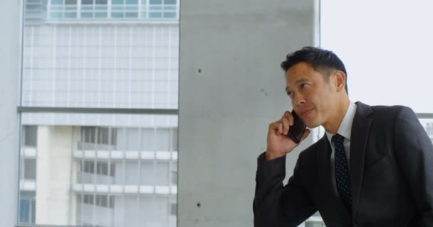 Geschäftsmann Telefoniert Büro — Stockvideo