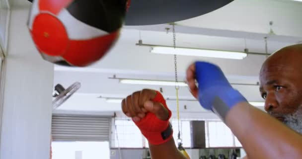 Komuta Sizde Fitness Studio Hız Torbasına Yumruk Close — Stok video