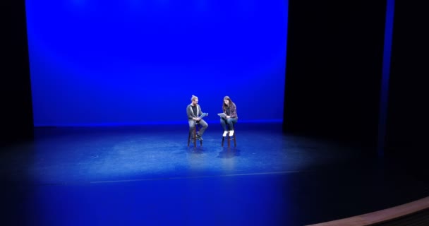 两位艺术家在舞台4K — 图库视频影像