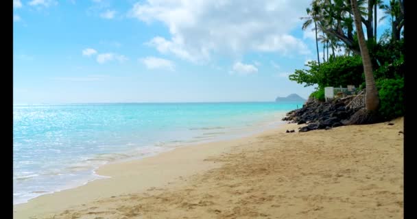 Indah Pantai Laut Dengan Gelombang Bergulir — Stok Video