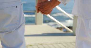 Üst düzey çift ayakta promenade 4k, orta bölümünde