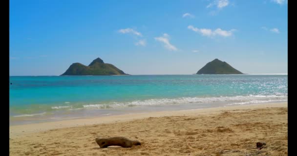 Bella Spiaggia Mare Con Onde Rotolanti — Video Stock