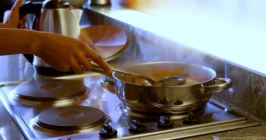 Gıda Mutfak Ev 4 k papering kadın Close-up