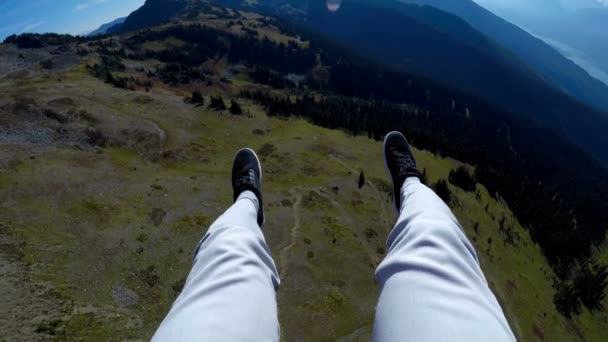 Baixa Seção Parapente Parapente — Vídeo de Stock