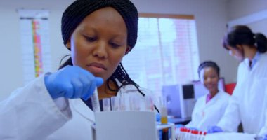 Laboratuvar teknisyeni kontrol kan örneğinde Kan Bankası 4k