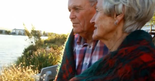 Heureux Couple Âgé Interagissant Les Uns Avec Les Autres Dans — Video