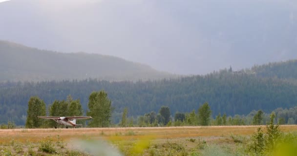 Soukromá Letadla Běh Dráze — Stock video