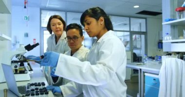 Birlikte 4 k laboratuvarda deneme bilim adamlarının ekip