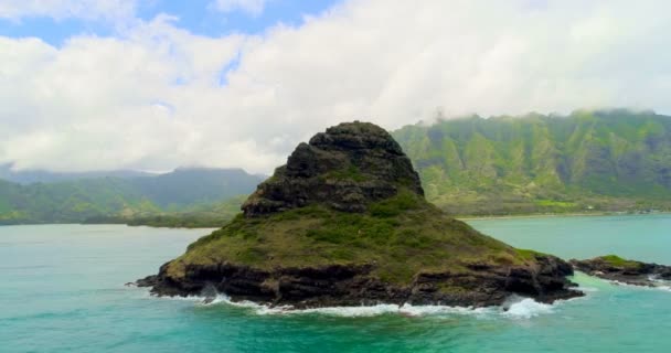 Adanın Ortasında Deniz Havadan Görünümü — Stok video