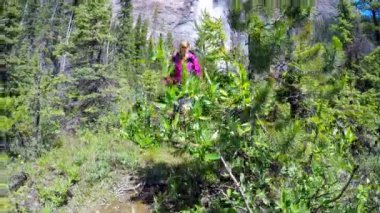 İki dağın içinde güneşli bir günde 4 k hiking