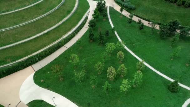 Aerial View Beautiful Green Park — Stock Video