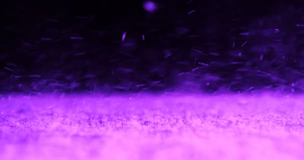 Primer Plano Nieve Artificial Movimiento Suelo — Vídeos de Stock
