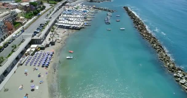 Veduta Aerea Della Barca Ormeggiata Porto — Video Stock