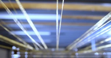 İş parçacığı Close-up rulo makine sanayi 4 k yapma ip