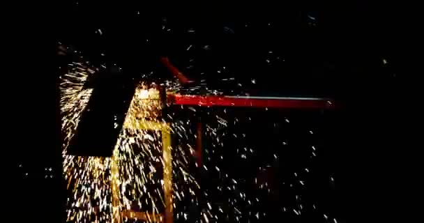 Машина Різання Металів Пожежогасіння Майстерні — стокове відео