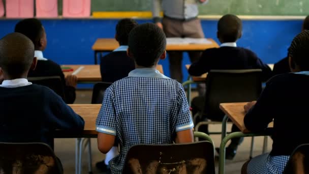 Profesor Masculino Enseñando Los Estudiantes Clase Escuela — Vídeos de Stock