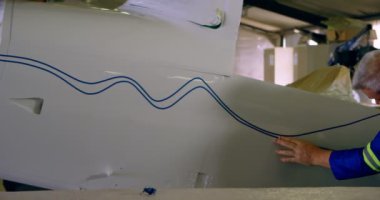 Uçak parçaları Havacılık hangar 4 k, hatta işaretleme mühendisi