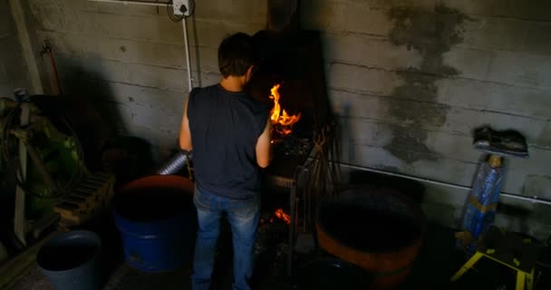 Zadní Vysoké Úhel Pohled Pozorný Mladé Ženské Kovotepce Krátkými Vlasy — Stock video