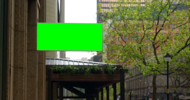 Led Acaparamiento Exterior Del Edificio Ciudad Pantalla Verde Acaparamiento Led — Vídeos de Stock