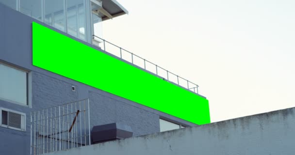 Led Acaparamiento Exterior Del Edificio Pantalla Verde Acaparamiento — Vídeo de stock