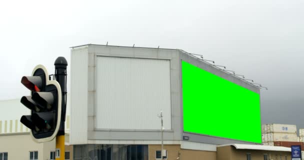 Led Hoarding City Street Green Screen Display Hoarding — Stock Video